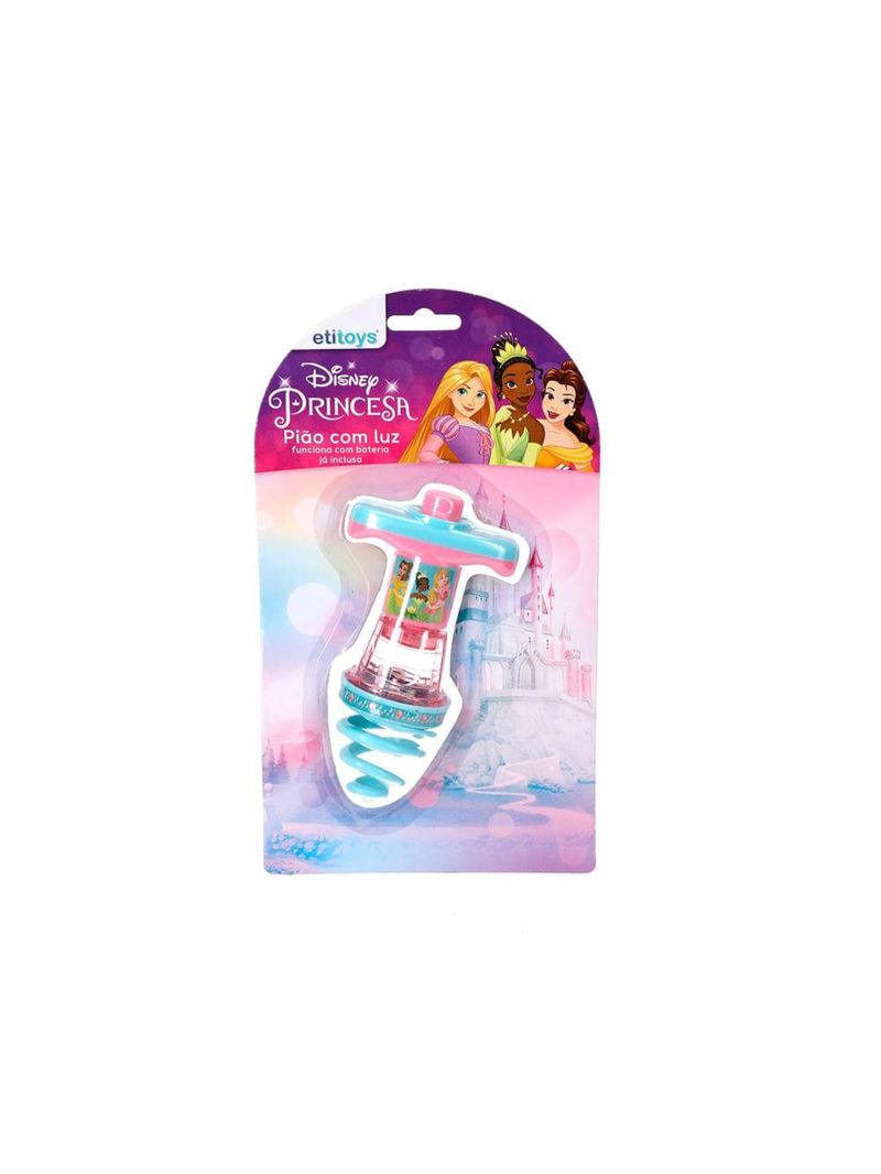 Pião com Luz Princesas 13,5 cm – Com Lançador