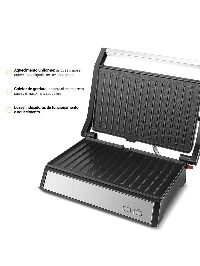 Grill Philco 2 em 1 PGR32 Chapa Com Abertura 180° 127V