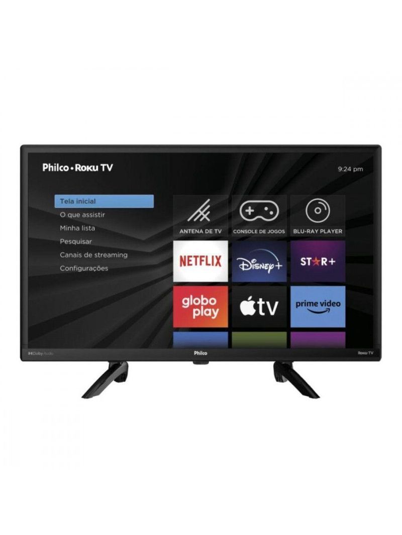 Smart Tv 24 Philco Led Roku Tv Dolby Audio Netflix Preto Bivolt