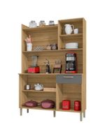 Armário de Cozinha Kit 6 Portas Genova Kits Paraná - Cor: Freijó/Gris