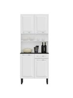 Armário de Cozinha Aço Compacto 4 Portas 1 Gaveta Itatiaia Pratika Branco