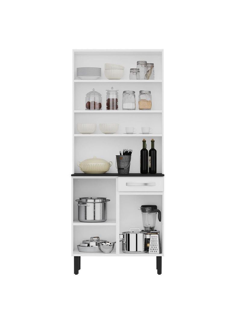 Armário de Cozinha Aço Compacto 4 Portas 1 Gaveta Itatiaia Pratika Branco