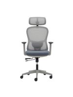 Cadeira Ergonômica NR 17 Presidente Prime Encosto Mesh Apoio De Cabeça E Braços Ajustáveis Cinza