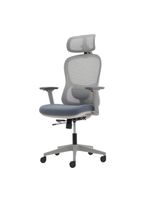 Cadeira Ergonômica NR 17 Presidente Prime Encosto Mesh Apoio De Cabeça E Braços Ajustáveis Cinza