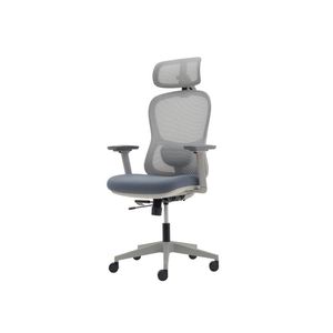 Cadeira Ergonômica NR 17 Presidente Prime Encosto Mesh Apoio De Cabeça E Braços Ajustáveis Cinza