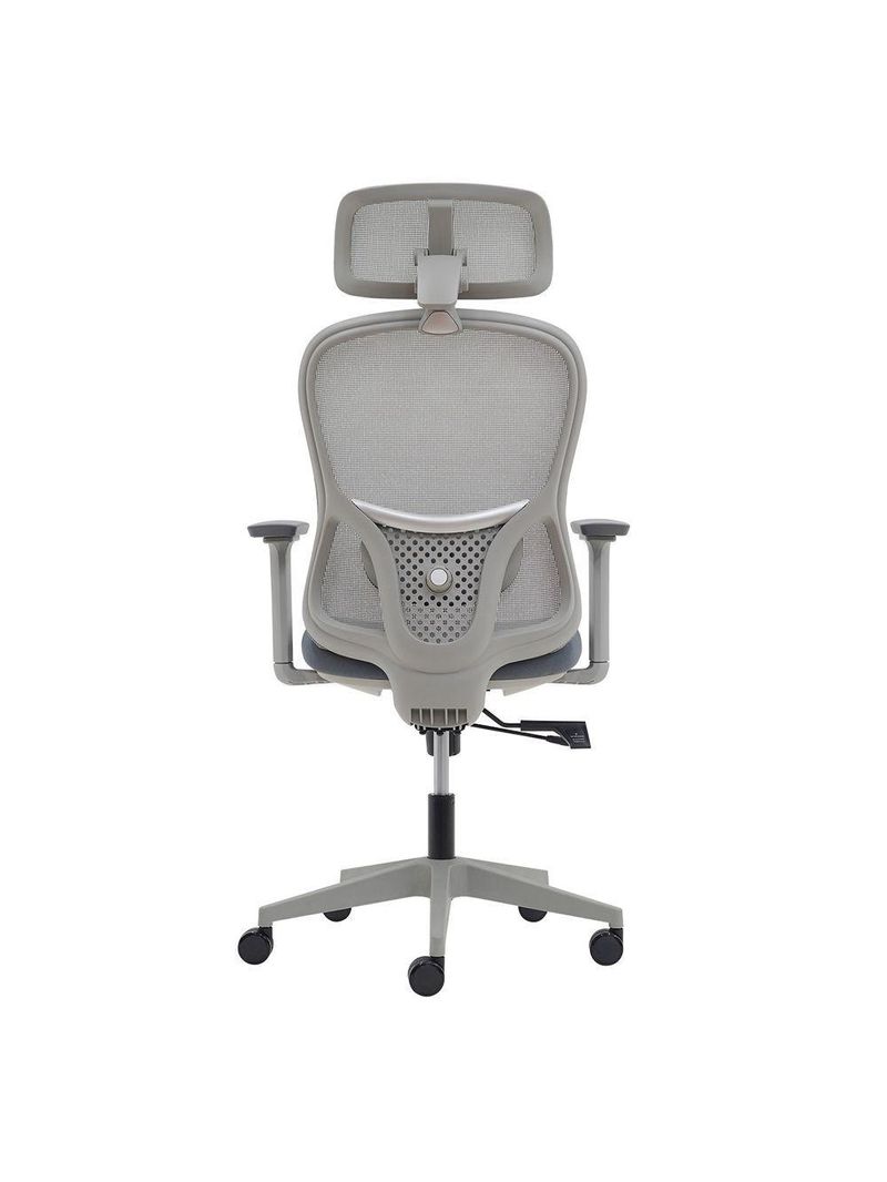 Cadeira Ergonômica NR 17 Presidente Prime Encosto Mesh Apoio De Cabeça E Braços Ajustáveis Cinza