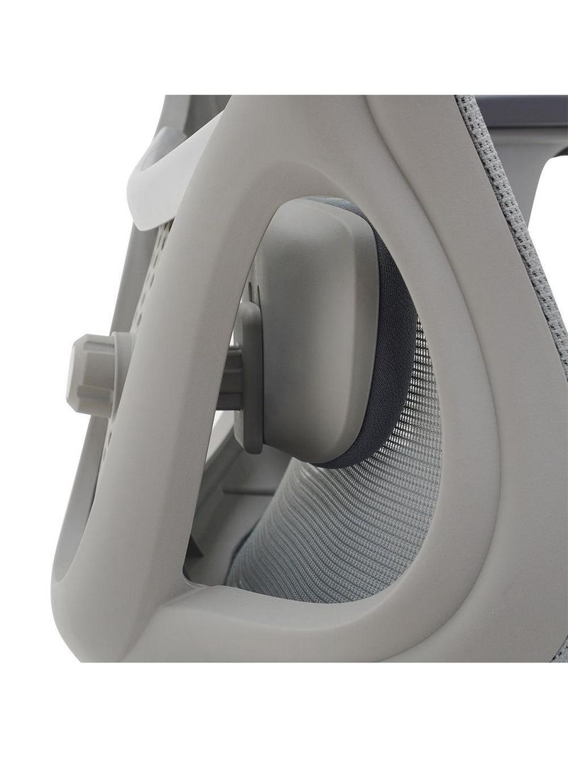 Cadeira Ergonômica NR 17 Presidente Prime Encosto Mesh Apoio De Cabeça E Braços Ajustáveis Cinza