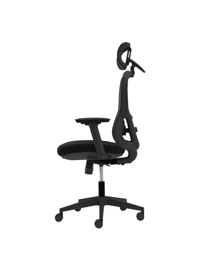 Cadeira Ergonômica NR 17 Presidente Prime Encosto Mesh Apoio De Cabeça E Braços Ajustáveis Preta