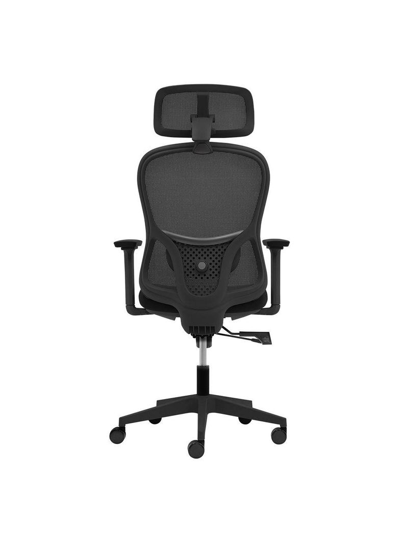 Cadeira Ergonômica NR 17 Presidente Prime Encosto Mesh Apoio De Cabeça E Braços Ajustáveis Preta