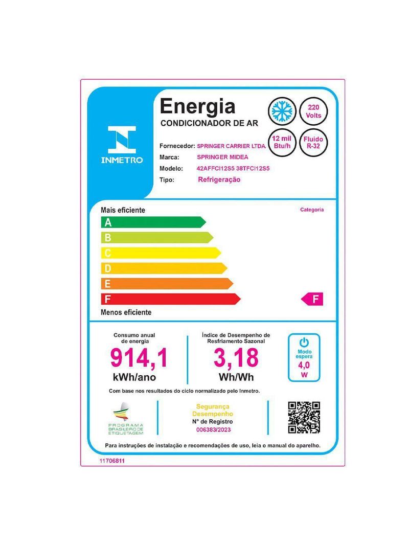 Ar Condicionado Split 12000 AirVolution Btu Frio Midea 42AFFCI12S538TFCI12S5 220V