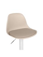 Banqueta Alta Base Giratória Com Encosto Leda - Nude