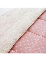 Coberdrom visual disponível na cor Estampado Sherpa E Flannel Petit Poá King 01 Peça Manta Alta 150g - Rosa