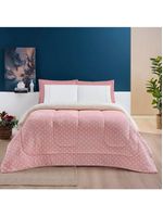 Coberdrom visual disponível na cor Estampado Sherpa E Flannel Petit Poá King 01 Peça Manta Alta 150g - Rosa