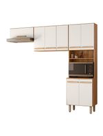 Armario De Cozinha Lemon Com 8 Portas 222 Cm Freijo/Off White