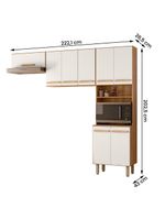 Armario De Cozinha Lemon Com 8 Portas 222 Cm Freijo/Off White