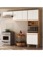 Armario De Cozinha Lemon Com 8 Portas 222 Cm Freijo/Off White