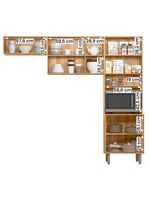Armario De Cozinha Lemon Com 8 Portas 222 Cm Freijo/Off White