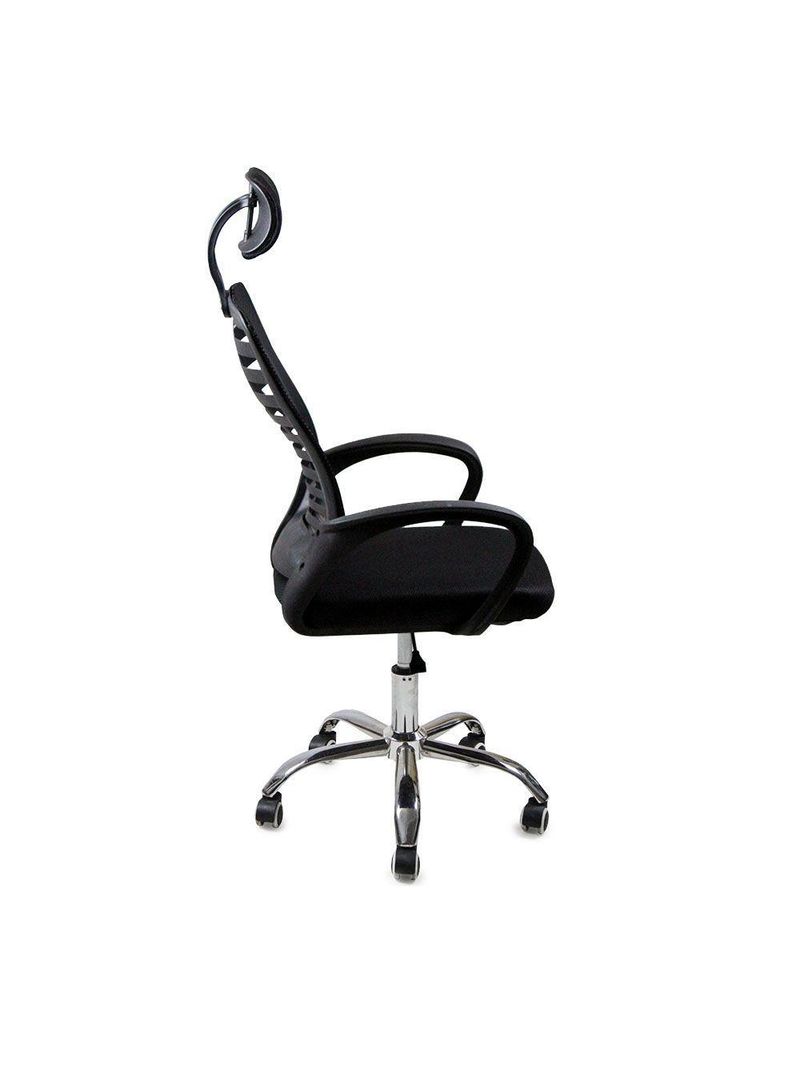Kit 2 Cadeiras Escritório Diretor Tela Mesh Encosto De Cabeça Preto