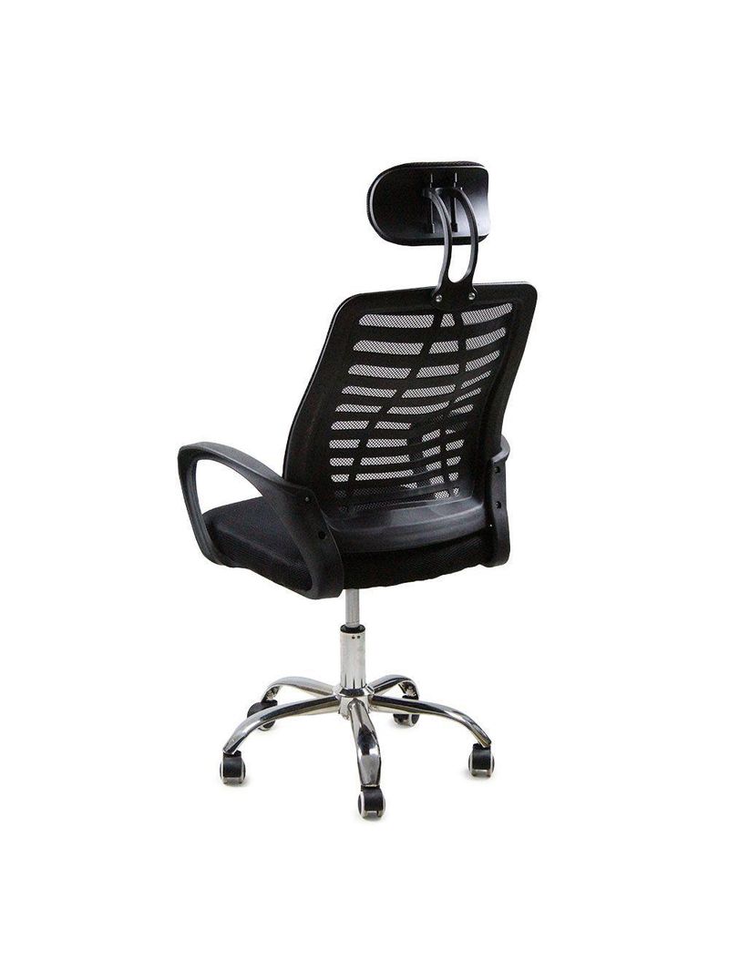 Kit 2 Cadeiras Escritório Diretor Tela Mesh Encosto De Cabeça Preto