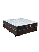 Cama Box Casal + Colchão Semi Ortopédico Extra Firme Espuma D33 Colchões 138x188x72 Marrom