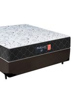 Cama Box Casal + Colchão Semi Ortopédico Extra Firme Espuma D33 Colchões 138x188x72 Marrom