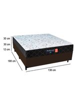 Cama Box Casal + Colchão Semi Ortopédico Extra Firme Espuma D33 Colchões 138x188x72 Marrom