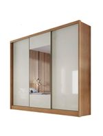 Guarda-Roupa Casal Medelim 3 Portas 6 Gavetas Cumaru 25 Fendi com Espelho – Novo Horizonte
