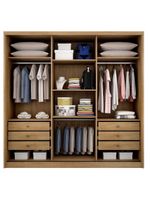 Guarda-Roupa Casal Medelim 3 Portas 6 Gavetas Cumaru 25 Fendi com Espelho – Novo Horizonte