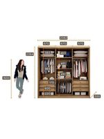 Guarda-Roupa Casal Medelim 3 Portas 6 Gavetas Cumaru 25 Fendi com Espelho – Novo Horizonte