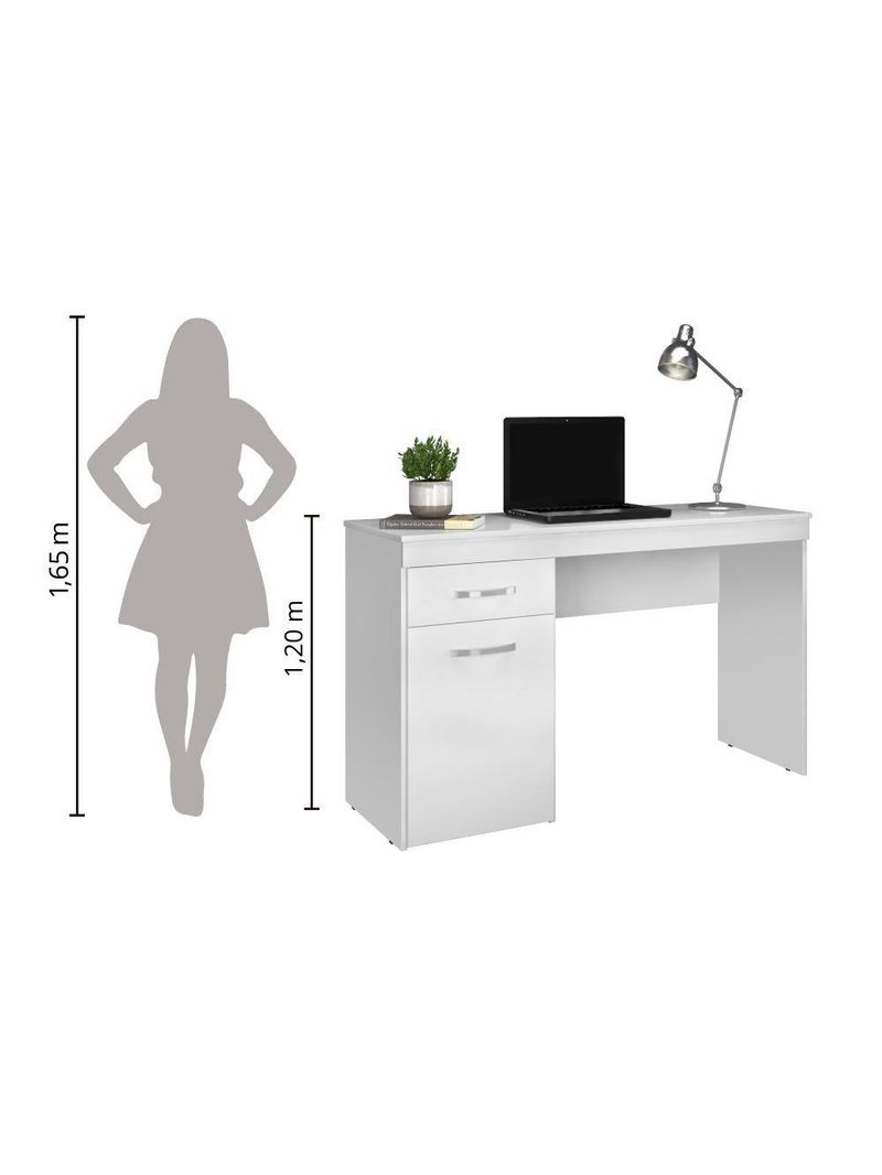Escrivaninha Com 1 Porta 1 Gaveta Vitória Branco Branco