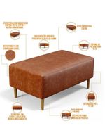 Puff Sala de Estar Cléo Pés Palito 90cm Couríssimo Camel