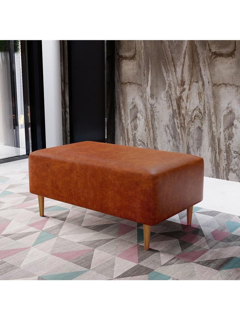 Puff Sala de Estar Cléo Pés Palito 90cm Couríssimo Camel