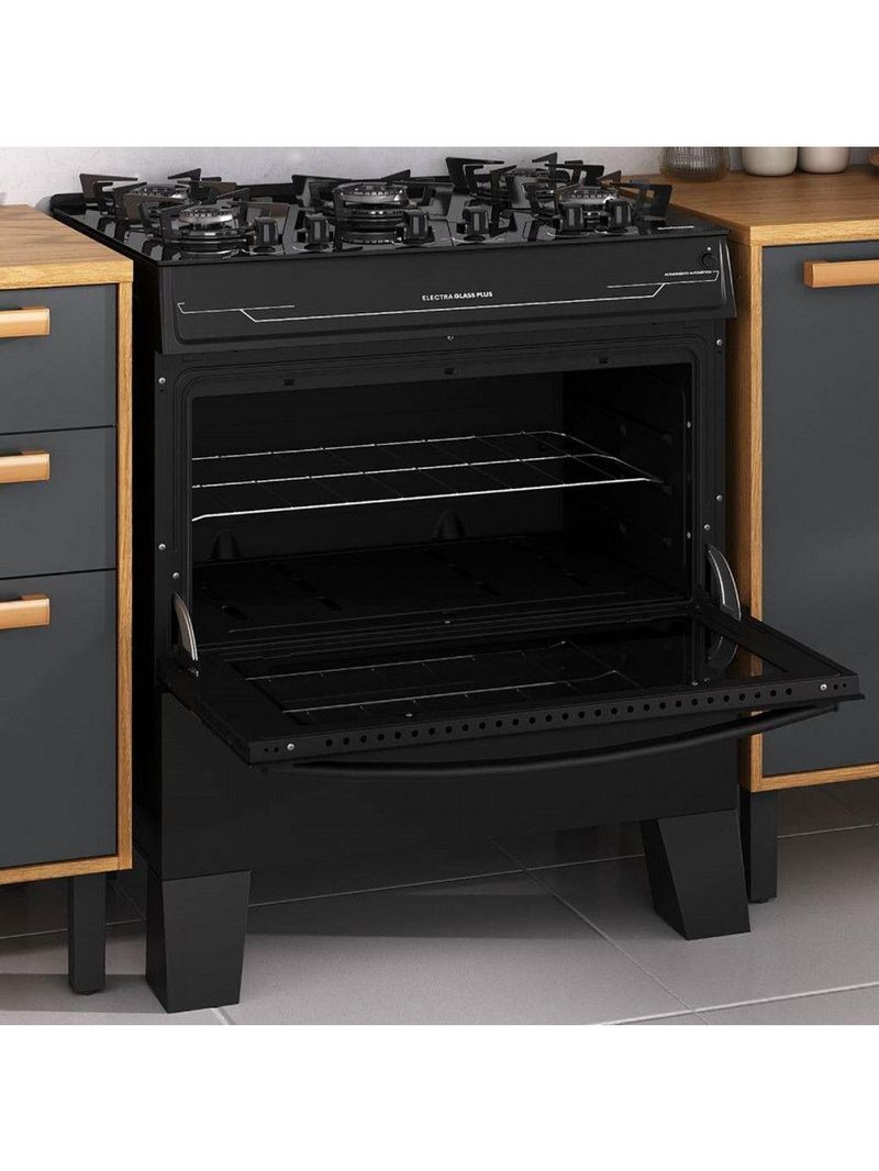 Fogão Itatiaia Electra Plus 5 Bocas Acendimento Automático Preto Fosco Bivolt