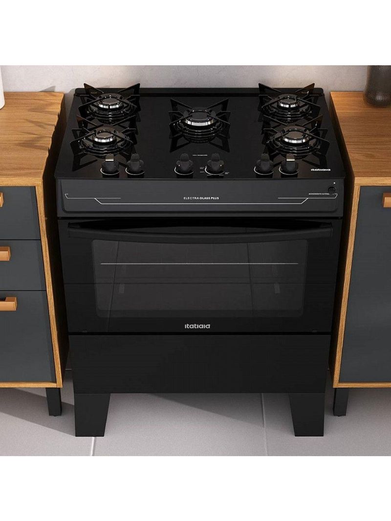 Fogão Itatiaia Electra Plus 5 Bocas Acendimento Automático Preto Fosco Bivolt