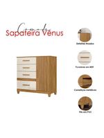 Guarda Roupa Casal San Lorenzo com Espelho e Cômoda Vênus com Pés Freijó Off White – Moval