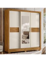 Guarda-Roupa Casal Bahamas 3 Portas Freijó Off White com Espelho – Moval