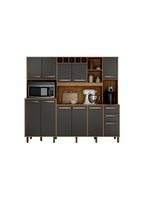 Armário De Cozinha 11 Portas E 02 Gavetas Cinamono/grafit