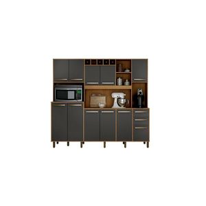 Armário De Cozinha 11 Portas E 02 Gavetas Cinamono/grafit