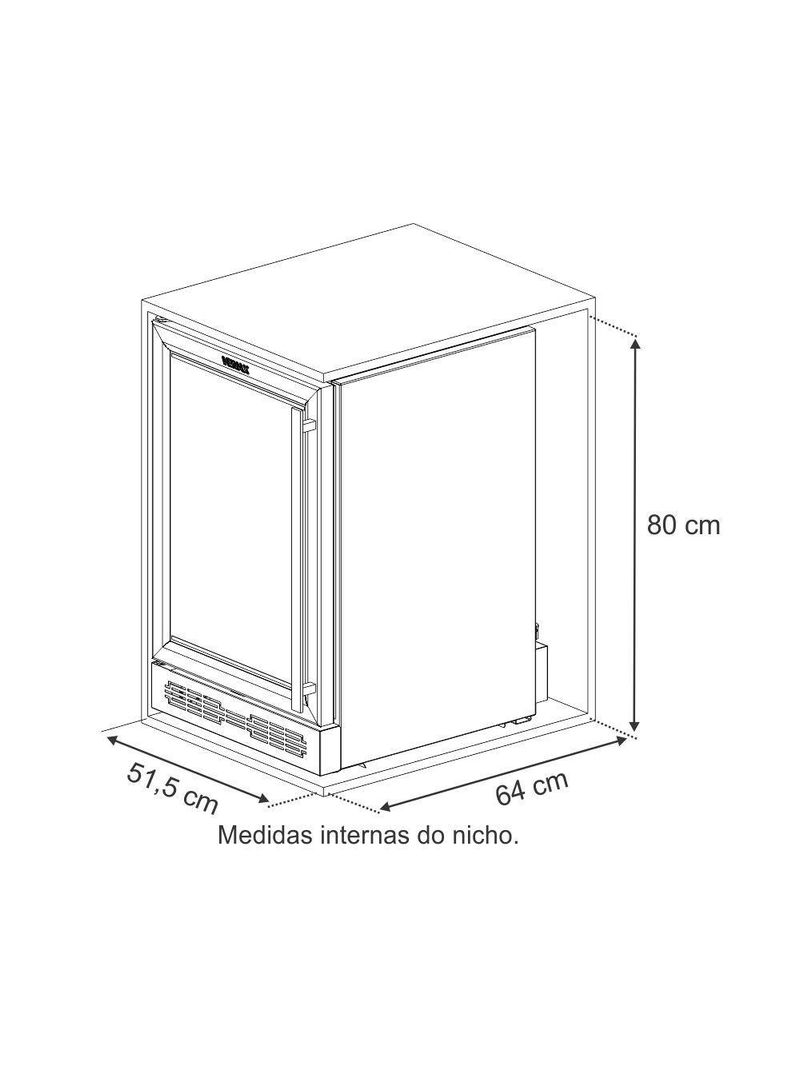 Adega de Embutir Venax Cave In 100 82L Preto Fosco 220V