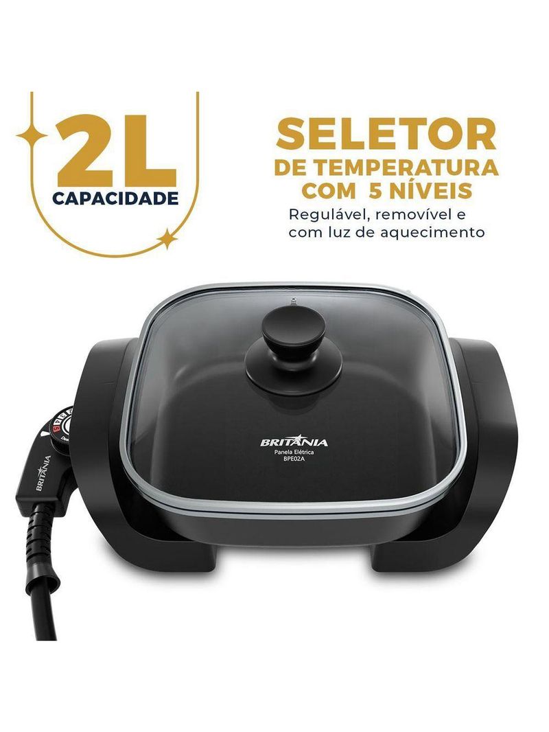 Panela Elétrica Britânia 2L 5 Temperaturas 650W BPE02A 220V