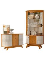 Aparador Para Sala Buffet Monza E Cristaleira Moss Cinamomo Off White - Madetec