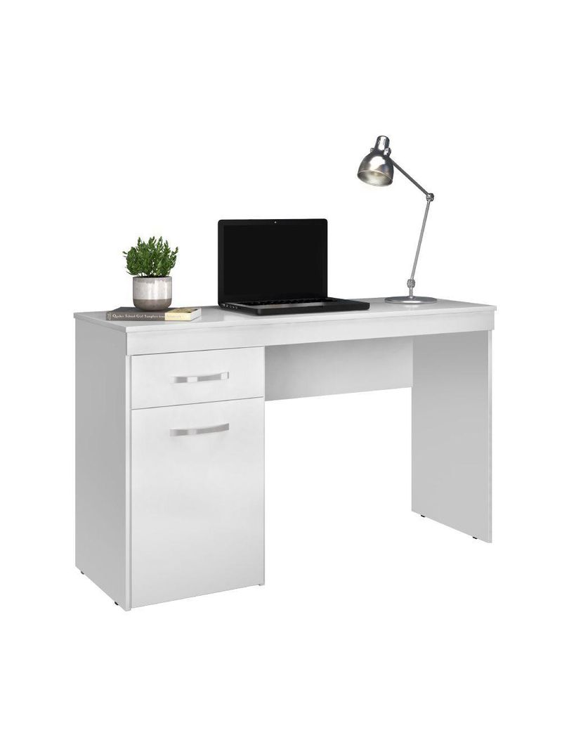 Escrivaninha Com 1 Porta 1 Gaveta Vitória New Branco Demóbile Branco