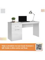 Escrivaninha Com 1 Porta 1 Gaveta Vitória Branco Branco