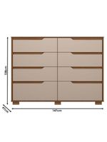 Guarda Roupa Solteiro Aruba com Espelho e Cômoda Georgia Carvalho Fendi – Moval