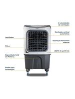 Climatizador De Ar Britânia 70L 4 Em 1 BCL70 3 Velocidades 110V