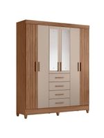 Guarda Roupa Solteiro Aruba com Espelho e Cômoda Dhara Carvalho Fendi – Moval