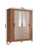 Guarda Roupa Solteiro Aruba com Espelho e Cômoda Dhara Carvalho Fendi – Moval