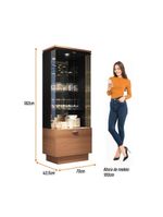 Cristaleira Hb Móveis Aura 2 Portas De Vidro 1 Gaveta Nature-preto - Linha Exclusiva