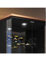 Cristaleira Hb Móveis Aura 2 Portas De Vidro 1 Gaveta Nature-preto - Linha Exclusiva