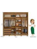 Guarda Roupa Casal Dhara E Cômoda Lisboa Freijó Off White - Moval